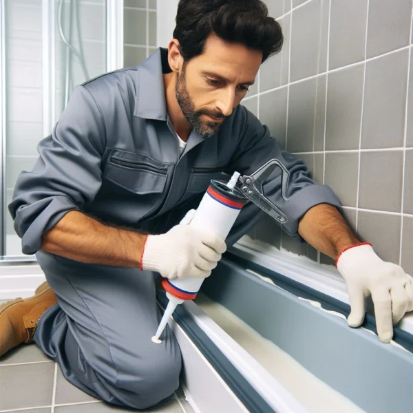 Sellado de banda de bañera o plato de ducha